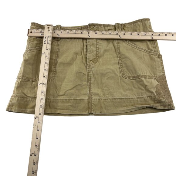 American Eagle Outfitters Khaki Mini Skirt Womens Size 14‎ Cotton Blend Y2K - Picture 2 of 5